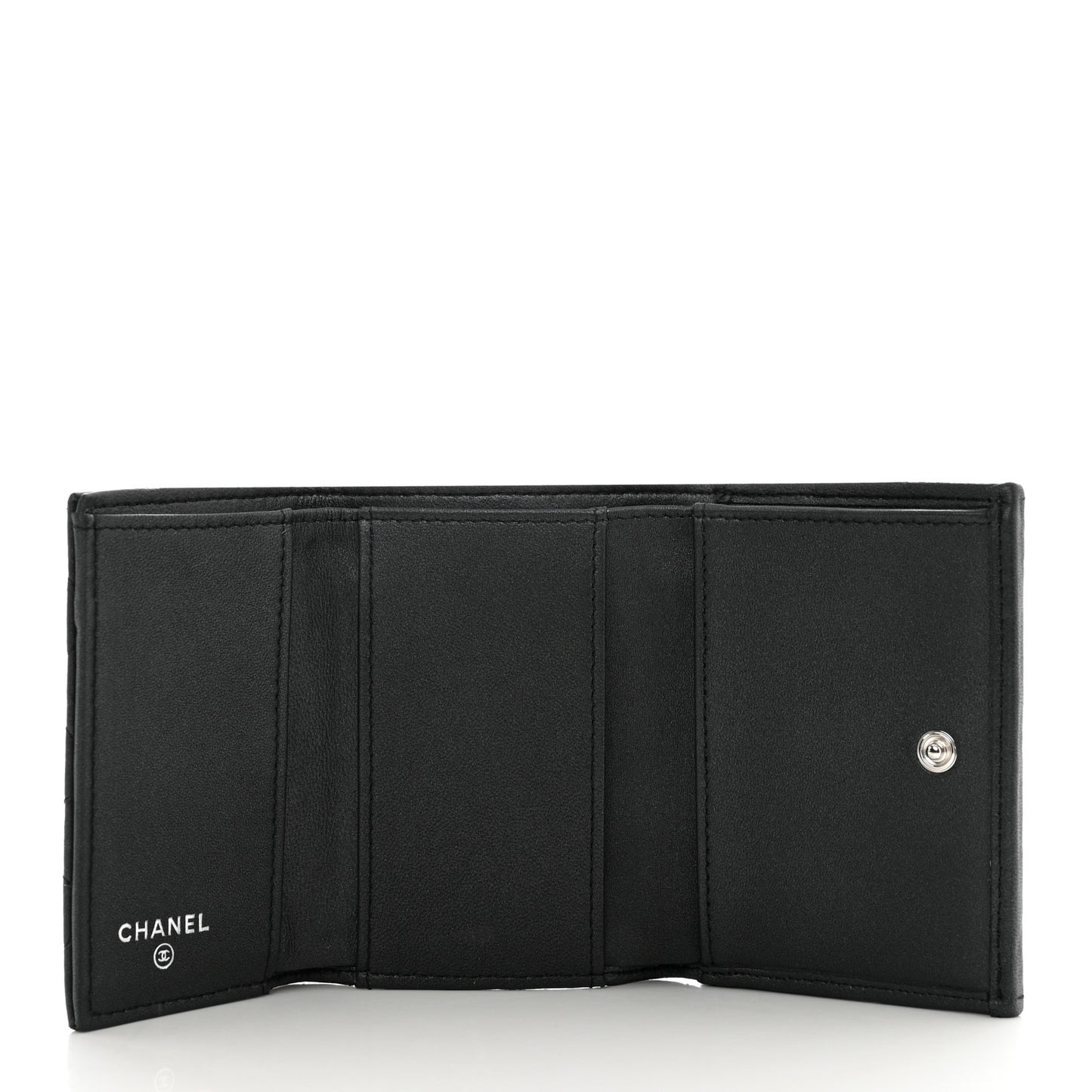 Lambskin Quilted Double Flap Wallet So Black