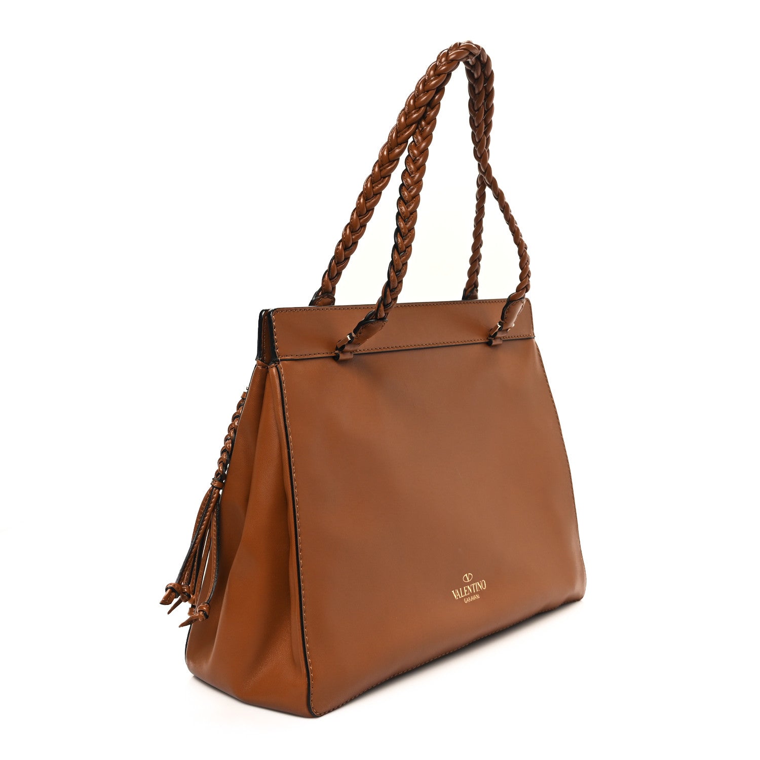 Valentino Garavani Vitello Lace Demetra Satchel Cognac 3 of 11