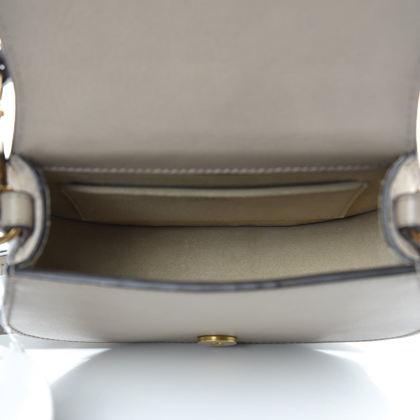 Calfskin Suede Small Nile Bracelet Bag Motty Grey