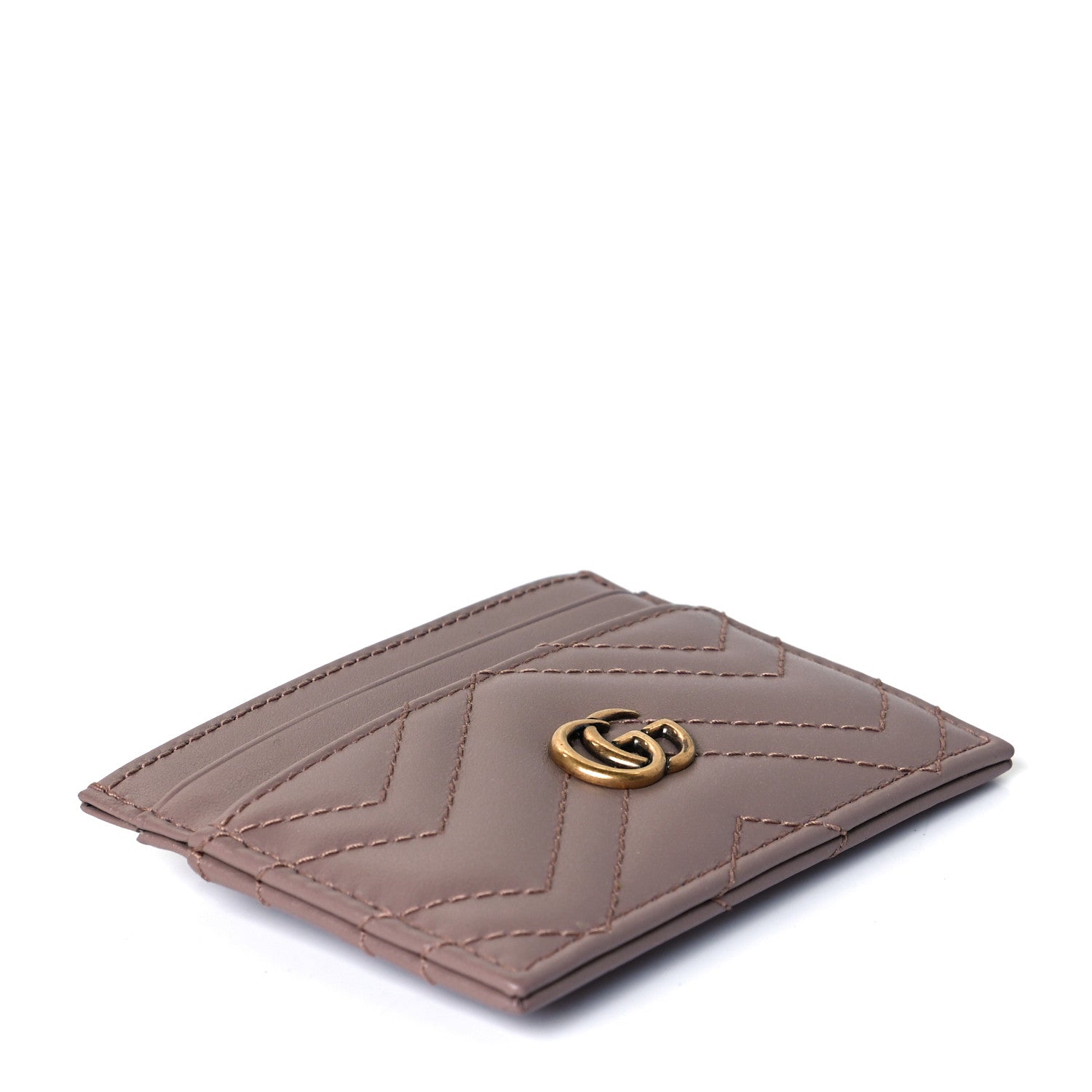 Gucci Calfskin Matelasse GG Marmont Card Holder Porcelain Rose 4 of 7