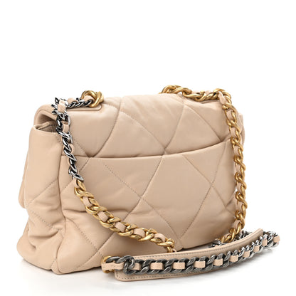 Chanel Lambskin Quilted Large Chanel 19 Flap Beige 3 of 13