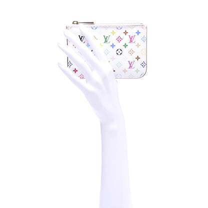 Louis Vuitton Monogram Multicolor Key Pouch White Litchi 2 of 7