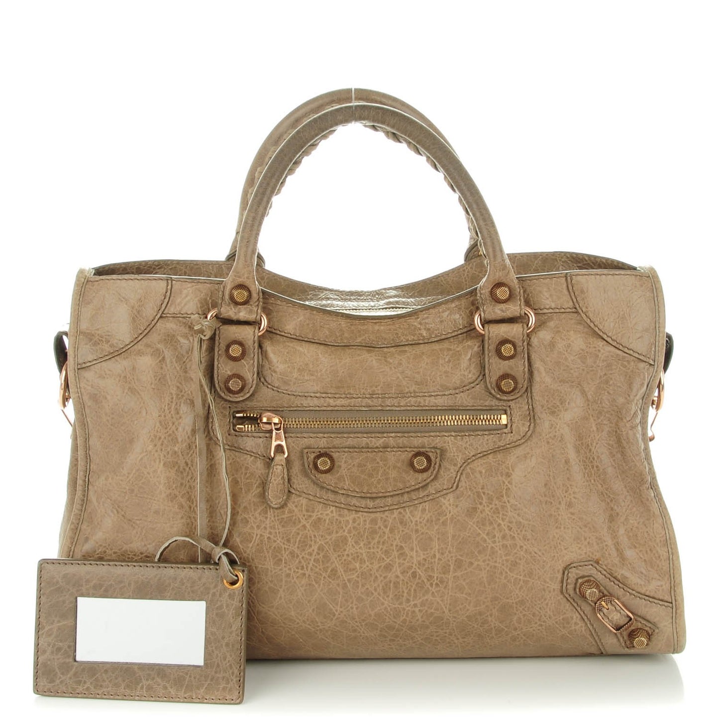 Agneau Giant 12 Rose Gold Hardware City Gris Poivre