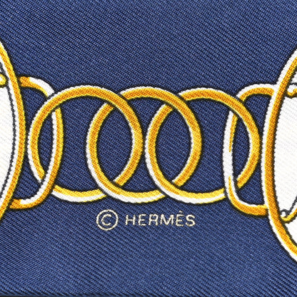 Hermes Silk Lift Profile Twilly Marine Black Gold 3 of 5