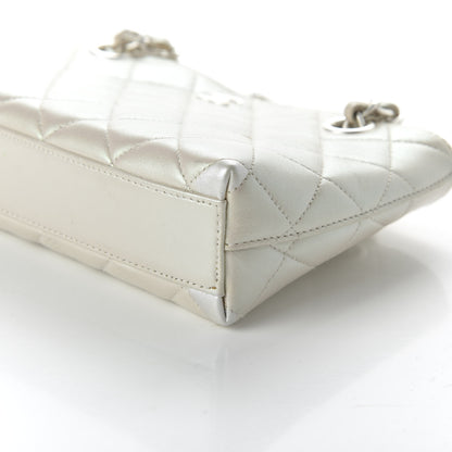 Chanel Iridescent Lambskin Quilted Pochette White 7 of 13