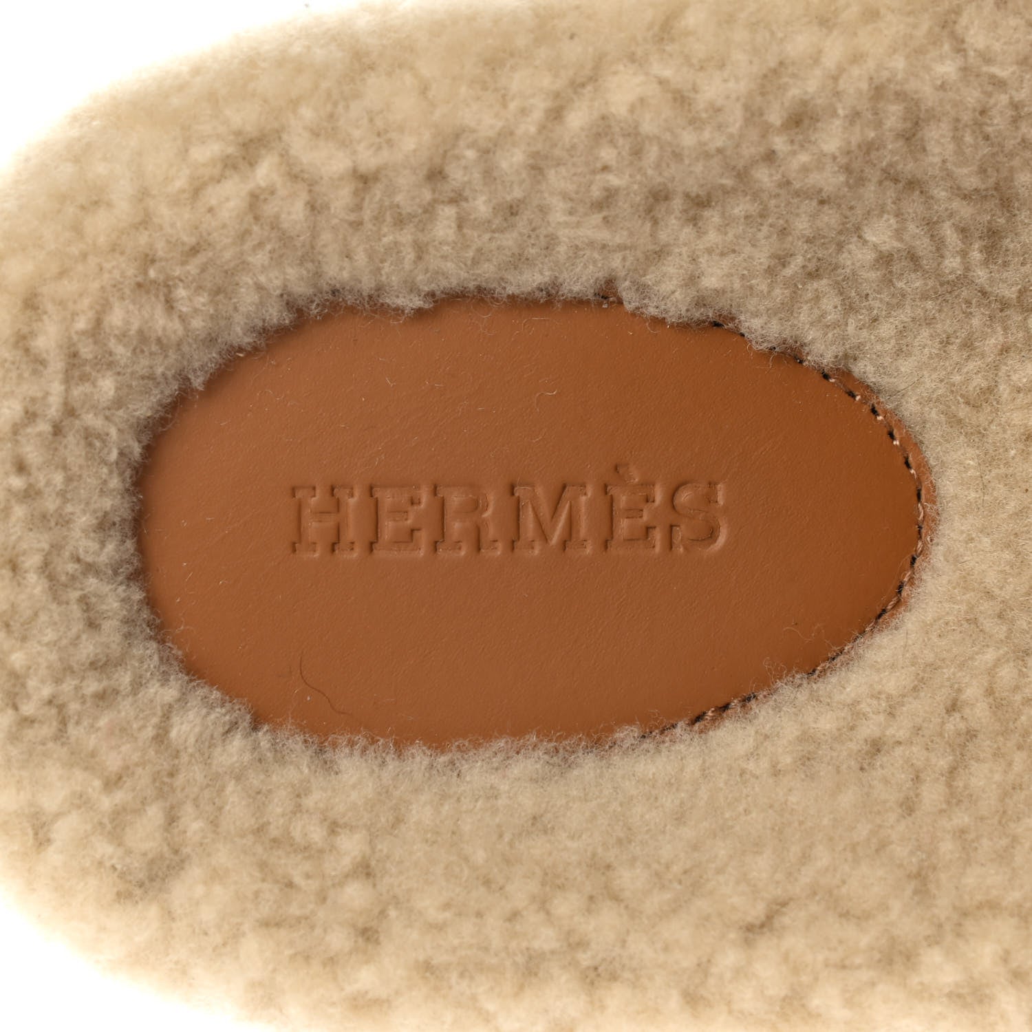 Hermes Suede Goatskin Woolskin Womens Chypre Sandals 38 Golden Beige 7 of 8