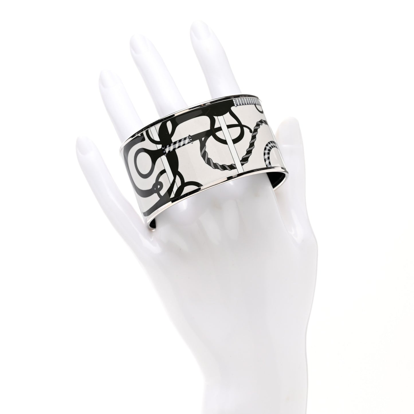 Enamel Printed Extra Wide Bracelet 70 Black