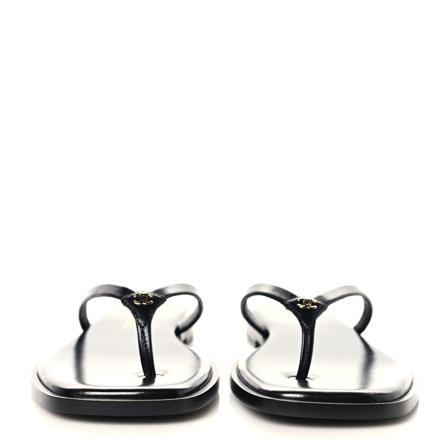 Goatskin CC Times Square Thong Sandals 39 Black
