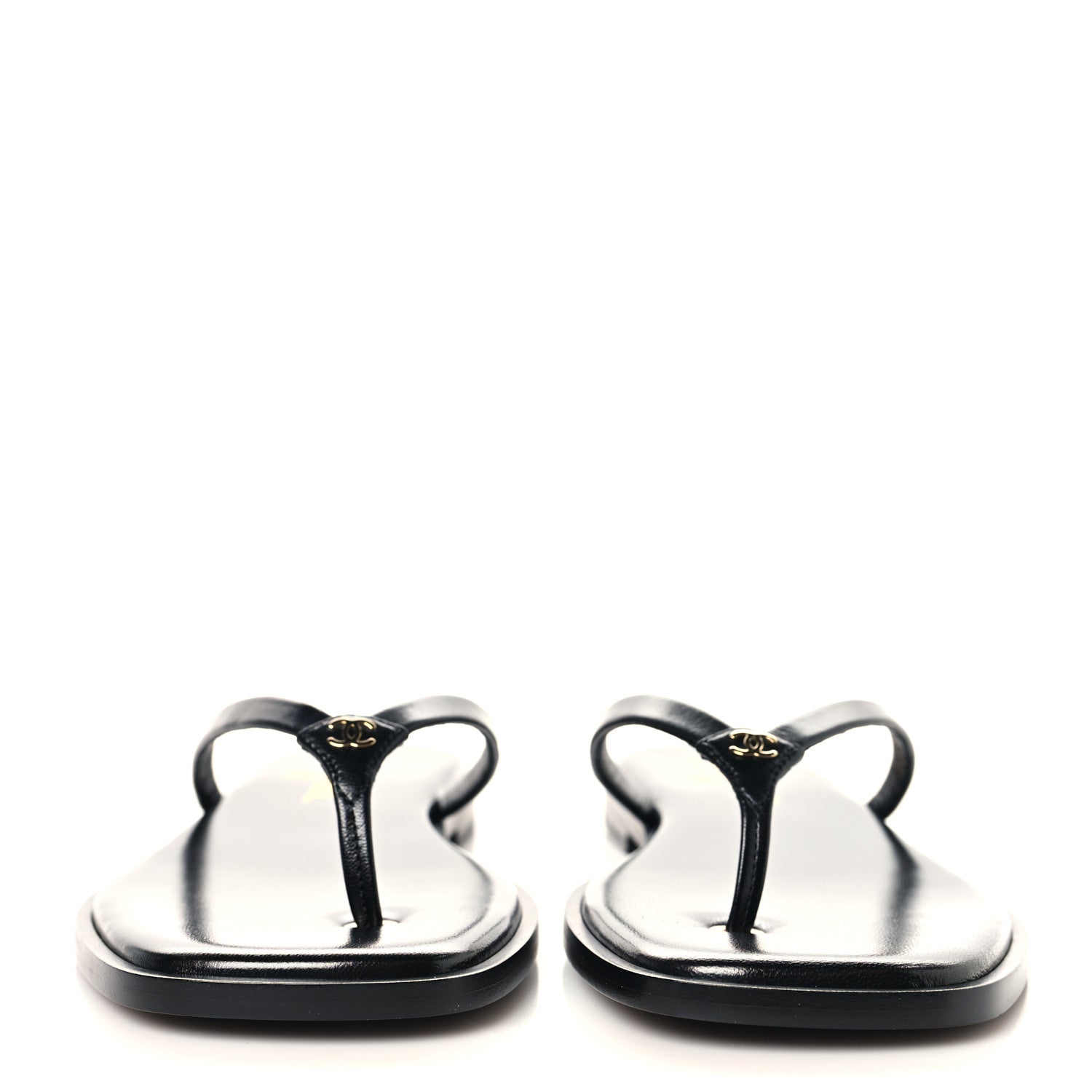Chanel Goatskin CC Times Square Thong Sandals 39 Black 7 of 20