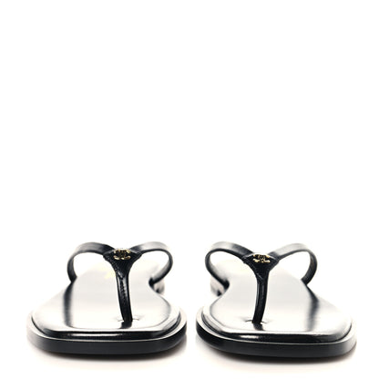 Chanel Goatskin CC Times Square Thong Sandals 39 Black 7 of 20