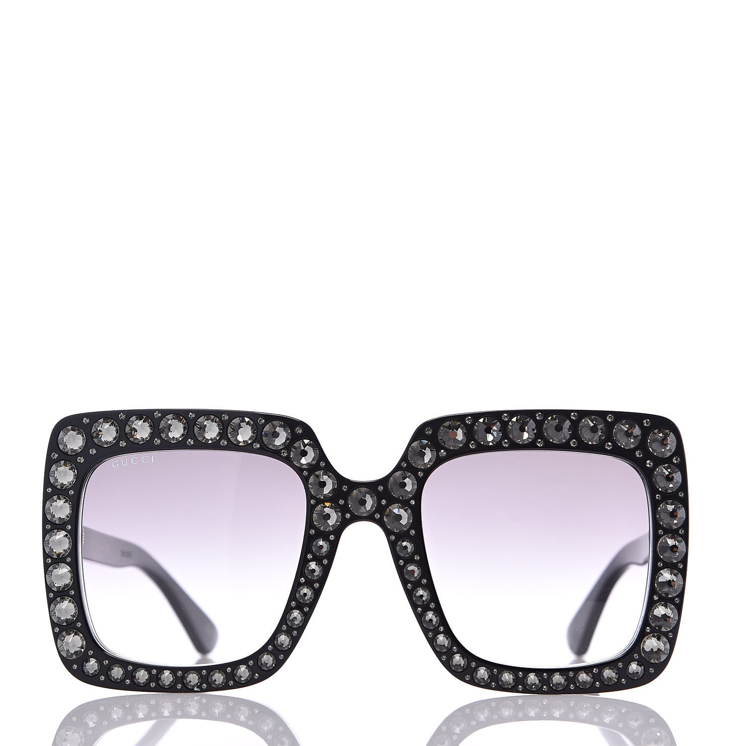 Gucci Acetate Crystal Oversize Sunglasses GG0148S Black 4 of 8