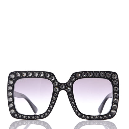 Gucci Acetate Crystal Oversize Sunglasses GG0148S Black 4 of 8