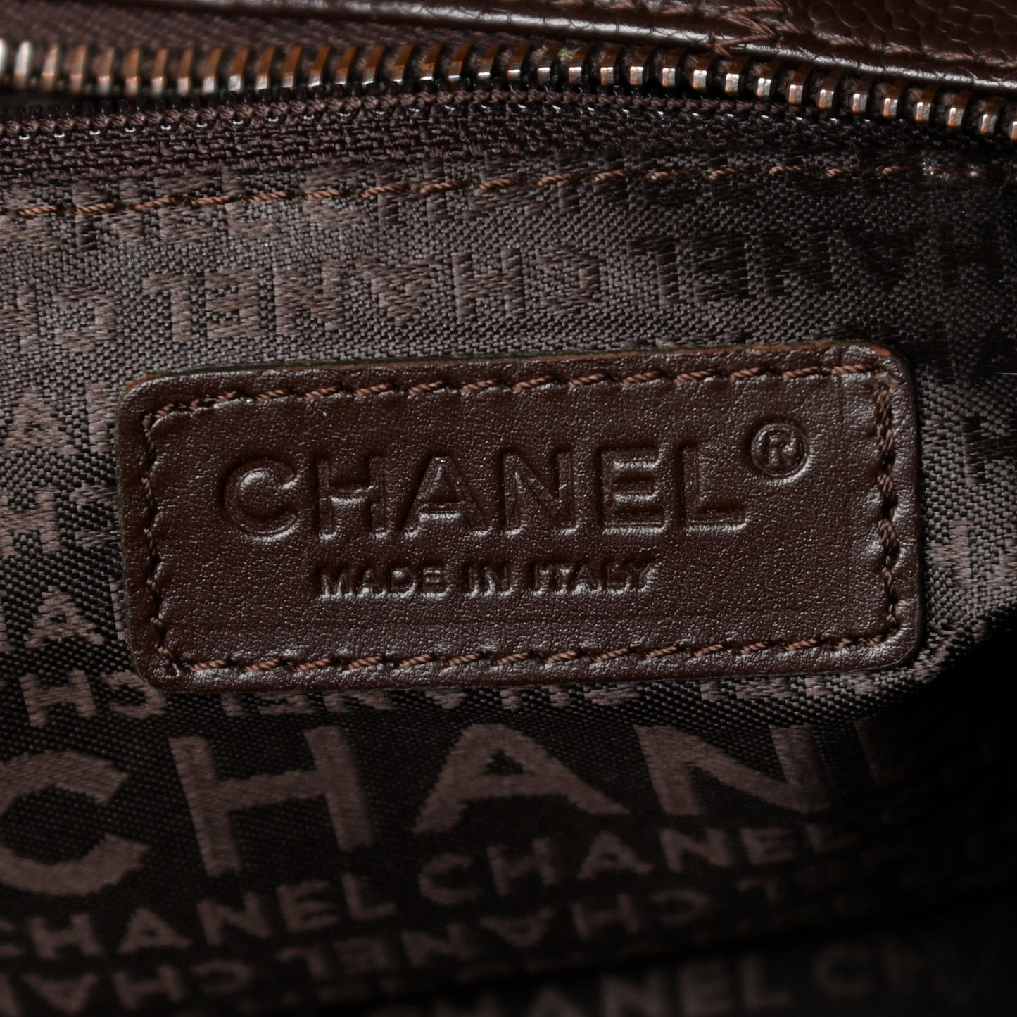 Caviar Square Stitched Tote Brown