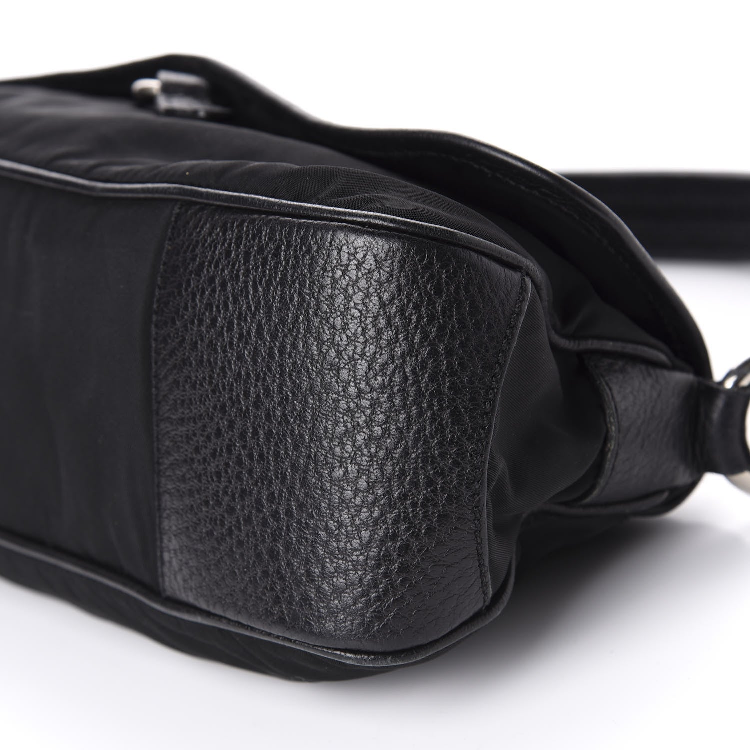 Prada Nylon Vitello Daino Shoulder Bag Black 6 of 9