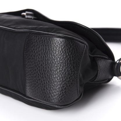 Prada Nylon Vitello Daino Shoulder Bag Black 6 of 9