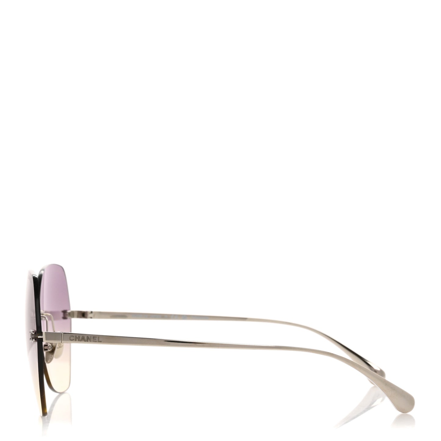 Titanium Polarized Rimless Square Sunglasses 4271-T Gold Pink