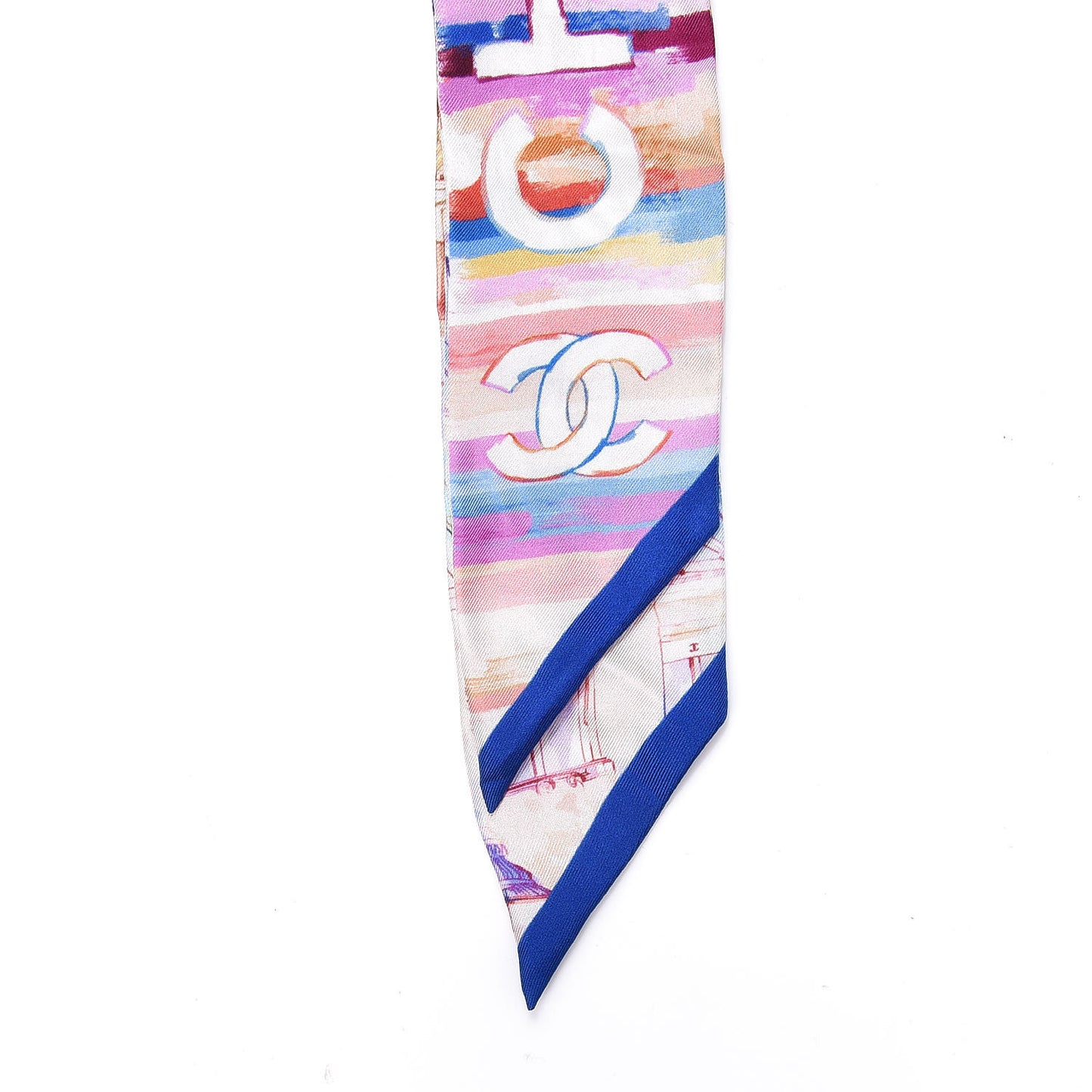 Silk Twill Slim Bandeau Scarf Rose