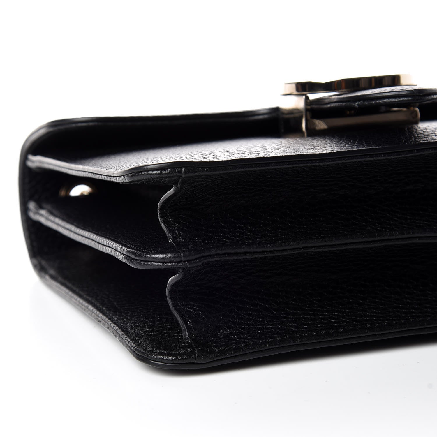 Gucci Dollar Calfskin Small Interlocking G Shoulder Bag Black 5 of 9