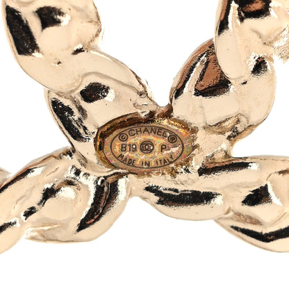 Chanel Crystal Round CC Brooch Gold 3 of 4
