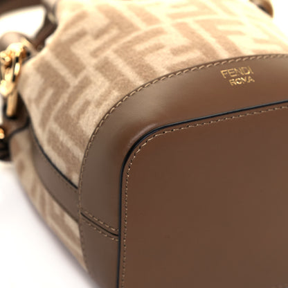 Fendi Wool Vitello King FF 1974 Mini Mon Tresor Bucket Bag Beige Cammello Sand 8 of 11