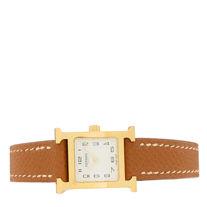 Hermes Stainless Steel Epsom 17.2mm Heure H Hour Quartz Watch Gold 2 of 4