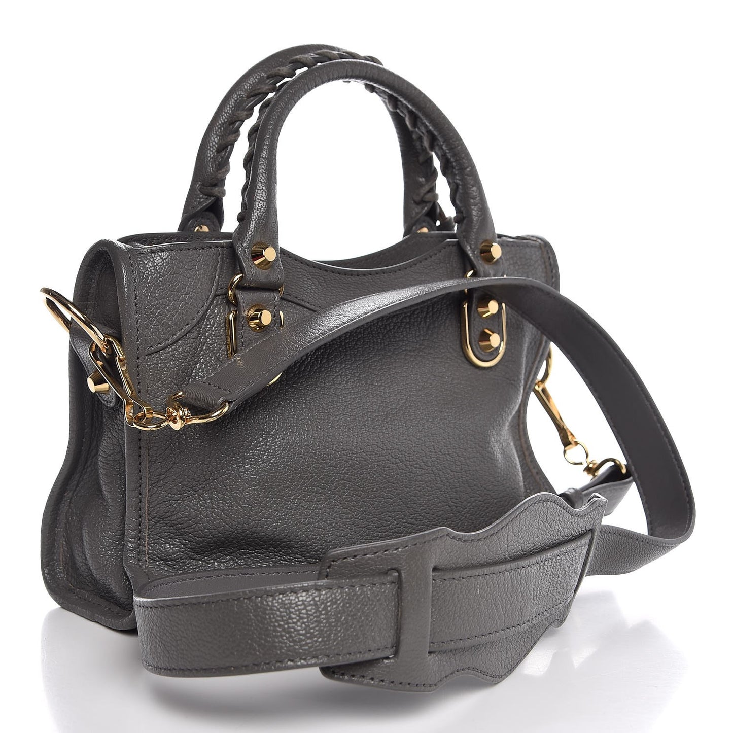 Chevre Gold Metallic Edge Hardware Mini City Gris Acier