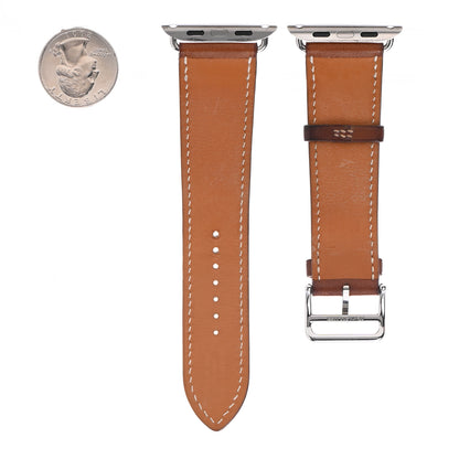 Hermes Barenia 42mm Apple Watch Single Tour Band Fauve 2 of 6