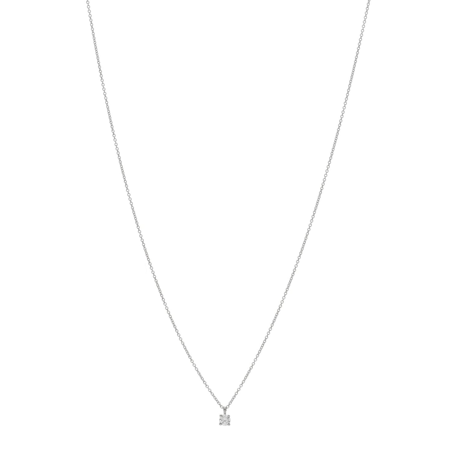 Platinum Diamond .17ct Solitaire Pendant Necklace
