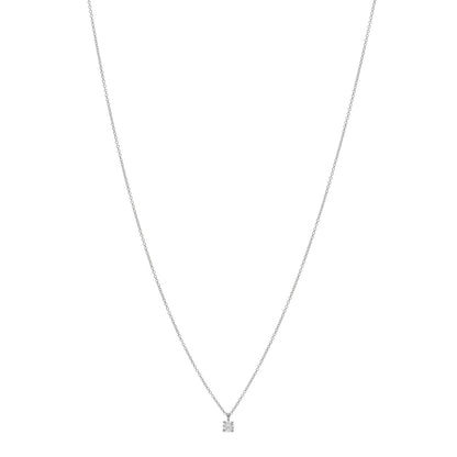 Tiffany Platinum Diamond .17ct Solitaire Pendant Necklace 1 of 4