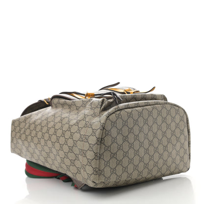 Gucci Soft GG Supreme Monogram Neo Vintage Double Buckle Backpack Beige New Acero Crop 4 of 10