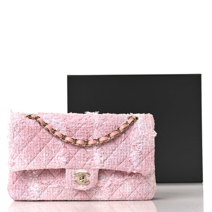 Chanel Tweed Medium Double Flap Light Pink White 10 of 10
