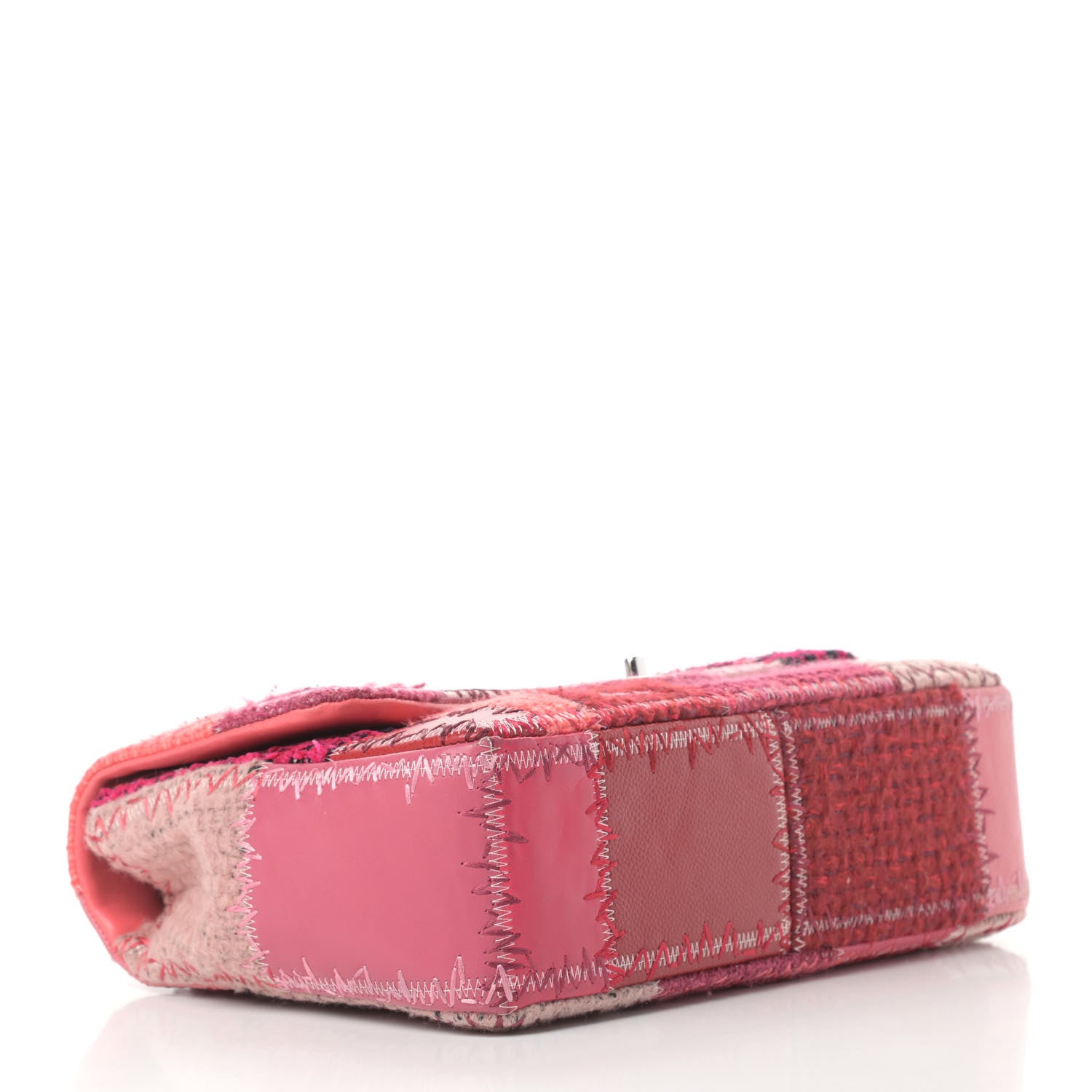 Chanel Tweed Patchwork Jumbo Single Flap Pink 4 of 14