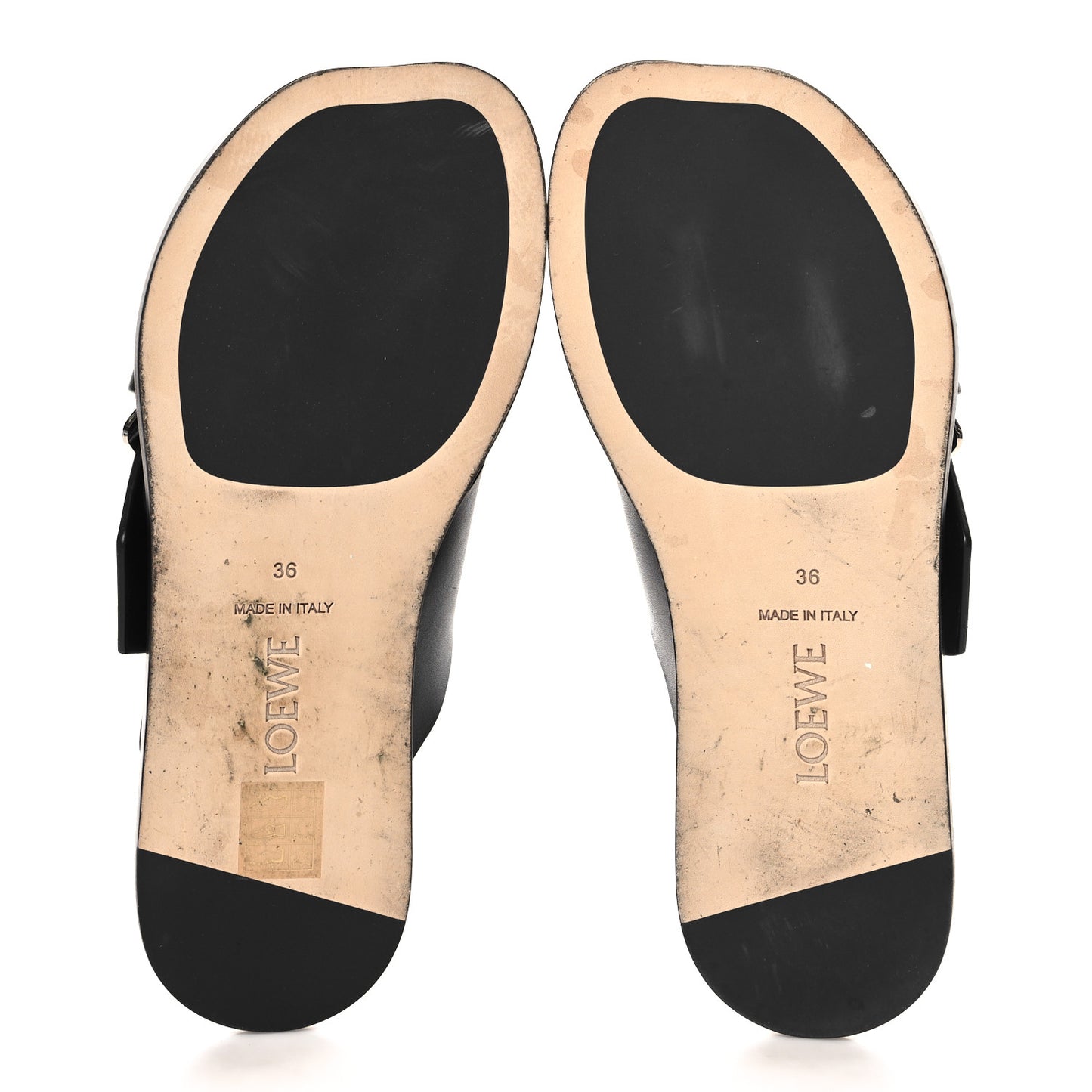 Calfskin Petal Belt Flat Sandal 36 Black