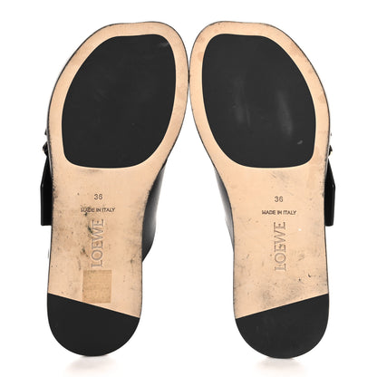 Loewe Calfskin Petal Belt Flat Sandal 36 Black 6 of 8