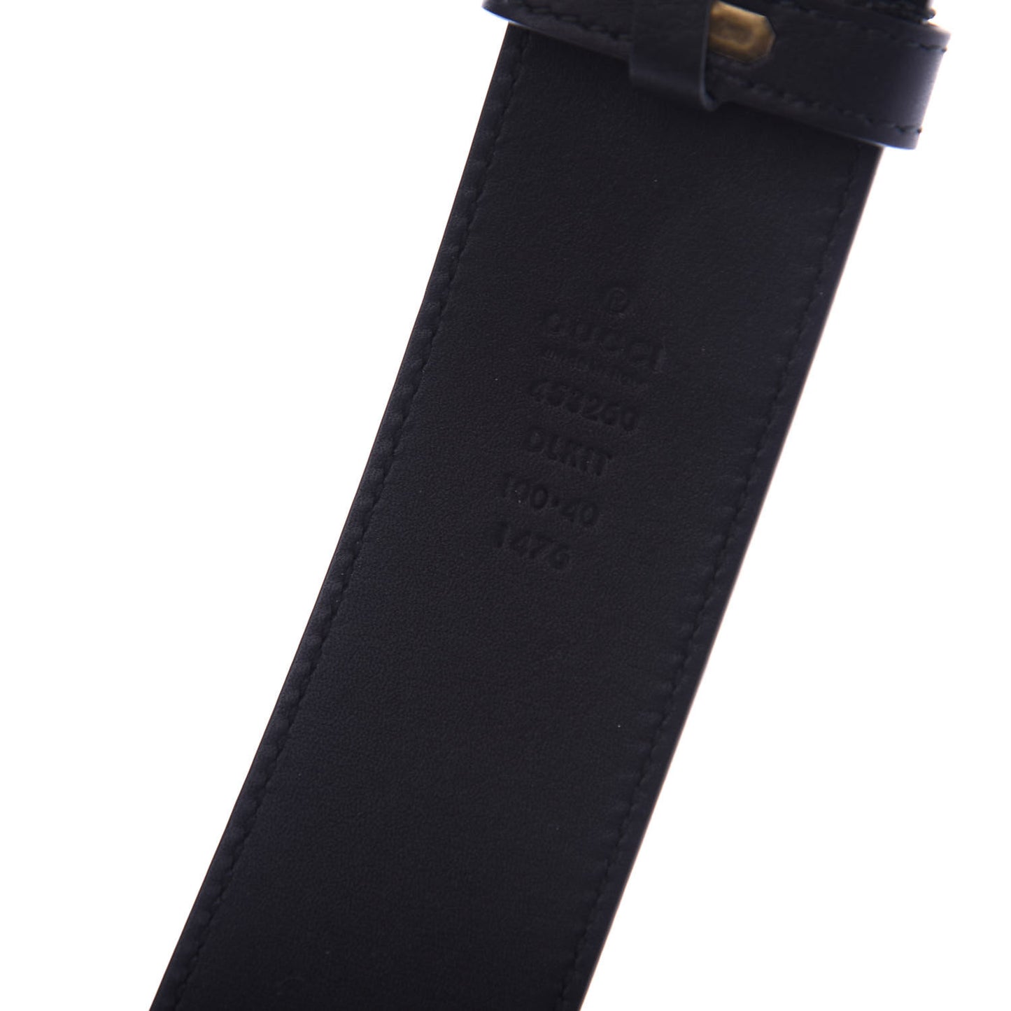 Moon Calfskin Pearl Double G 40mm Belt 110 44 Black Cream