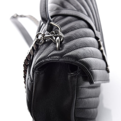 Saint Laurent Sheepskin Matelasse Chevron Monogram Medium College Bag Black 14 of 16