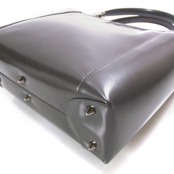 Patent Chrome Beaded Tote