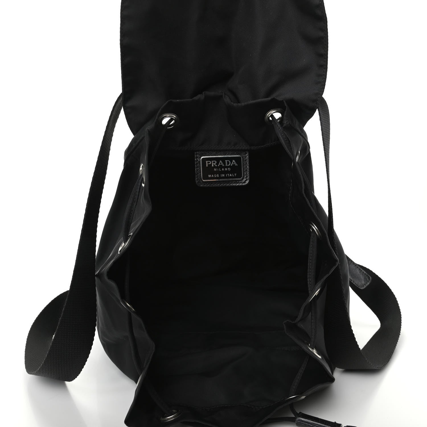 Prada Nylon Vela Mini Cinch Backpack Black 5 of 8