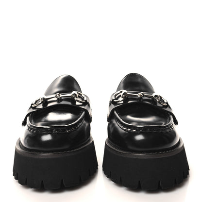 Gucci Magnum Calfskin Womens Horsebit Platform Mules 38 Black 2 of 9