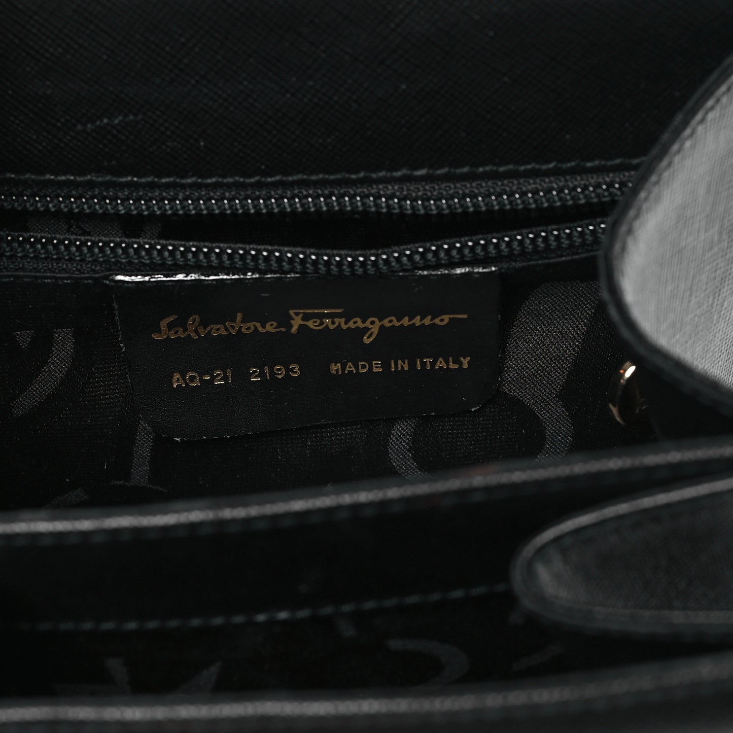 Hammered Calfskin Small Iconic Top Handle Bag Black