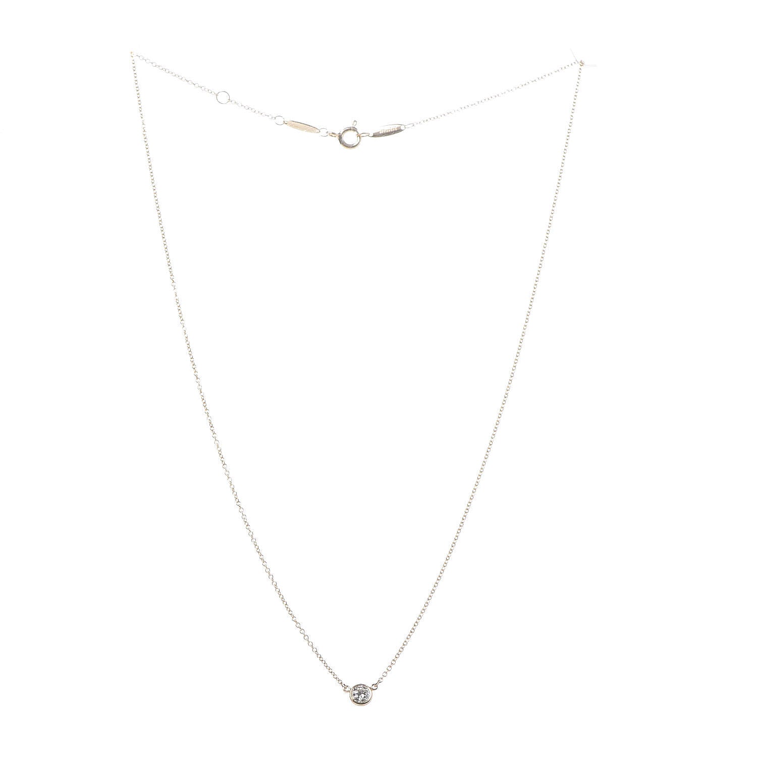 Tiffany 18K Yellow Gold Diamond .21ct Elsa Peretti Diamonds by the Yard Pendant Necklace 3 of 7
