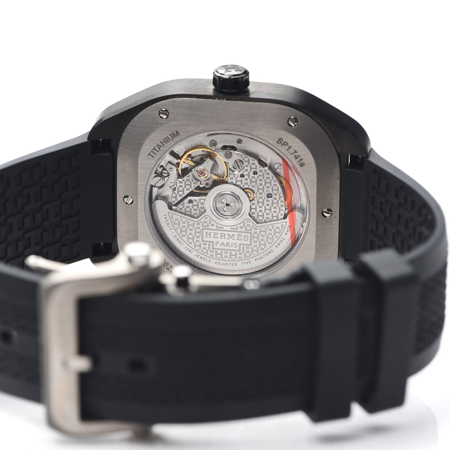 Hermes DLC Coated Titanium Rubber 39mm H08 Automatic Watch Noir 4 of 6