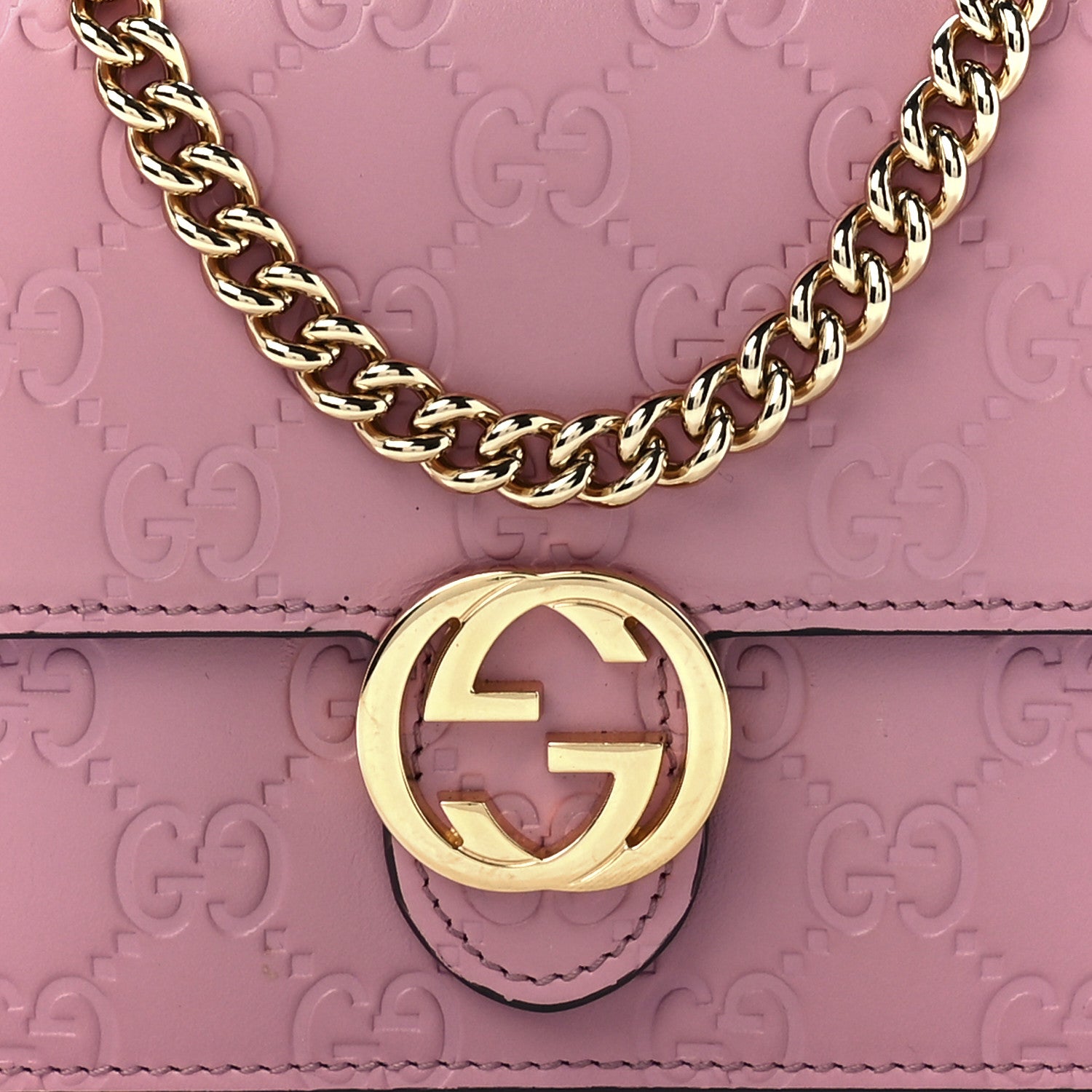 Gucci Guccissima Icon Chain Wallet Carmine Rose 7 of 10