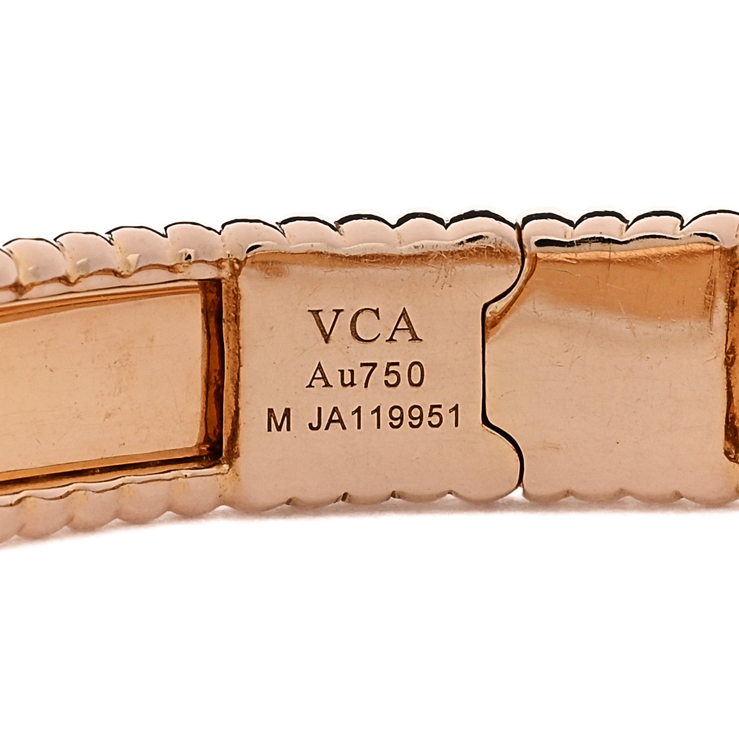 Van Cleef & Arpels 18K Rose Gold Perlee Signature Bangle Bracelet M 3 of 3