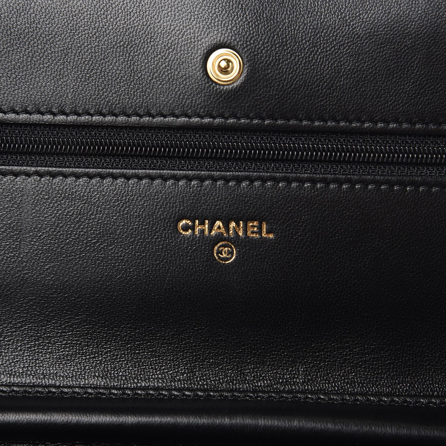 Chanel Lambskin Quilted Wallet On Chain WOC Black 9 of 11