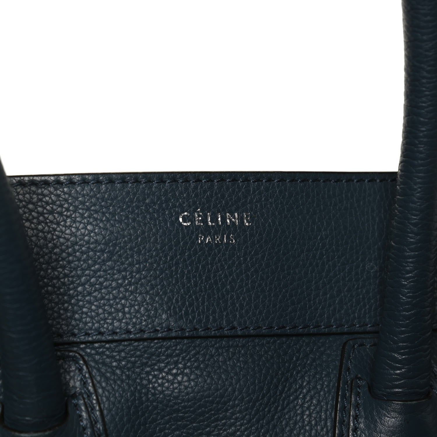 Celine Drummed Calfskin Mini Luggage Blue 7 of 15