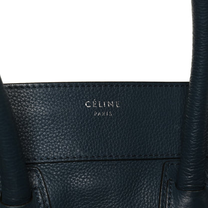 Celine Drummed Calfskin Mini Luggage Blue 7 of 15