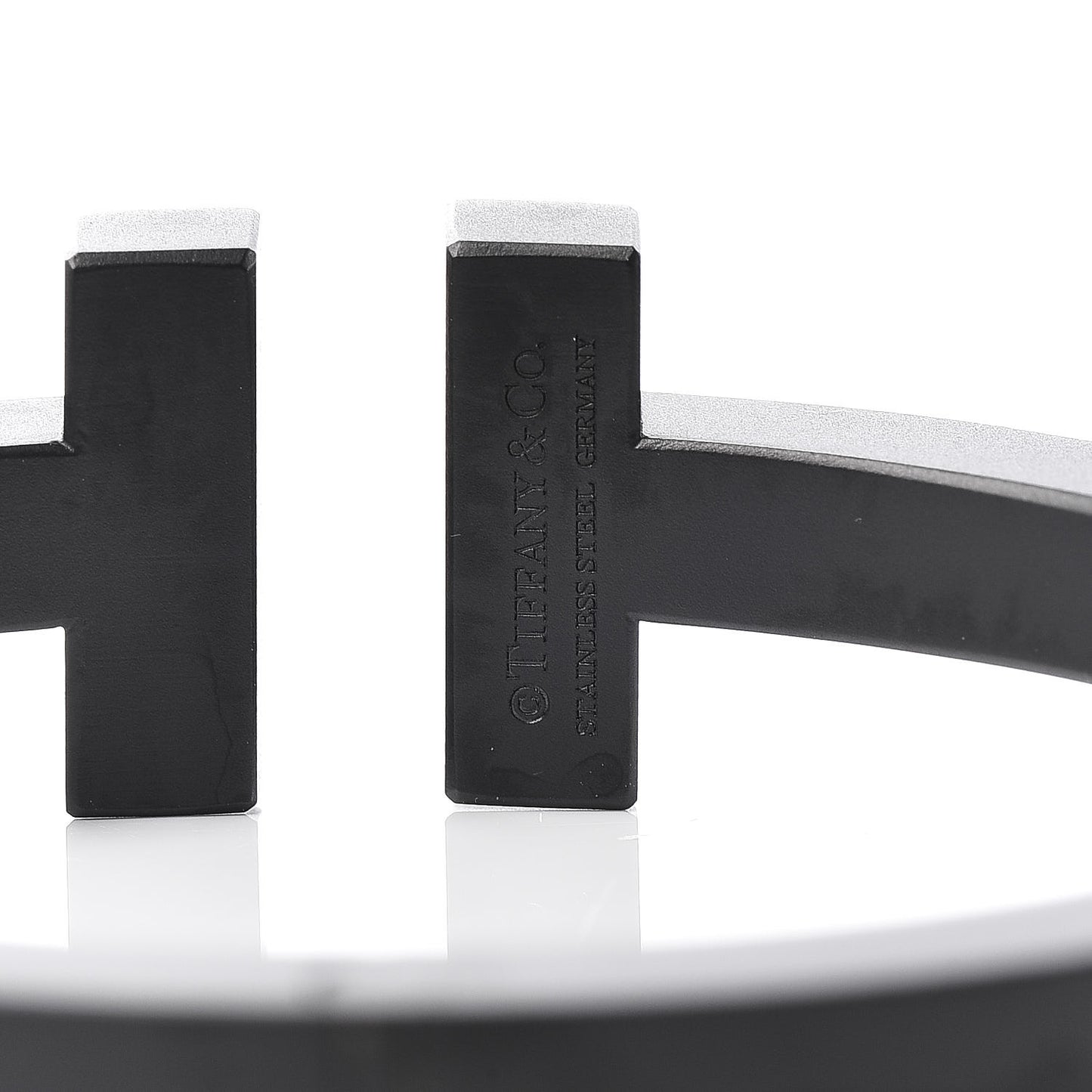 Black-Coated Stainless Steel T Square Bracelet