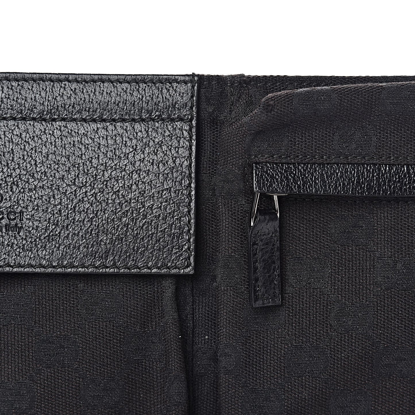 GG Monogram Double Pocket Belt Bag Black