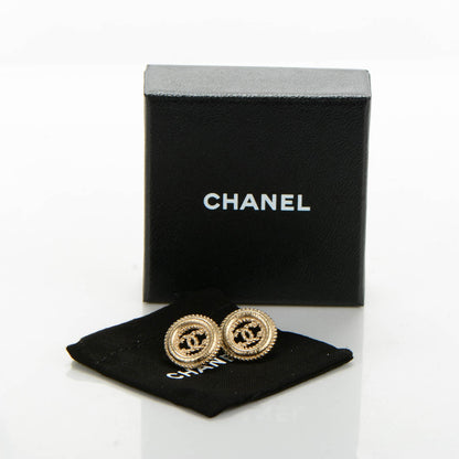 Chanel Twisted CC Earrings Light Gold 5 of 5